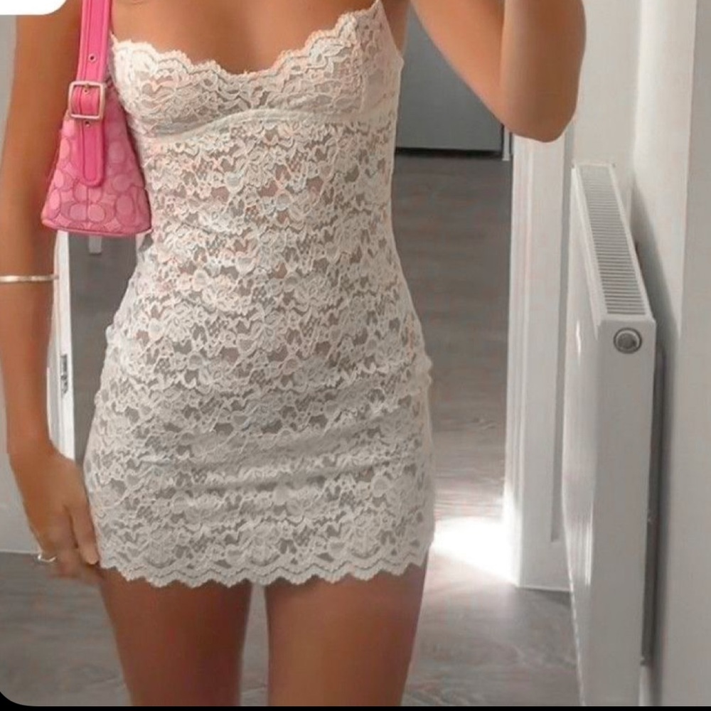 Edikted White Lace Mini Dress